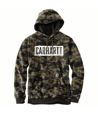 Carhartt Men's Loose Fit Midweight Hooded Camo Graphic Sweatshirt