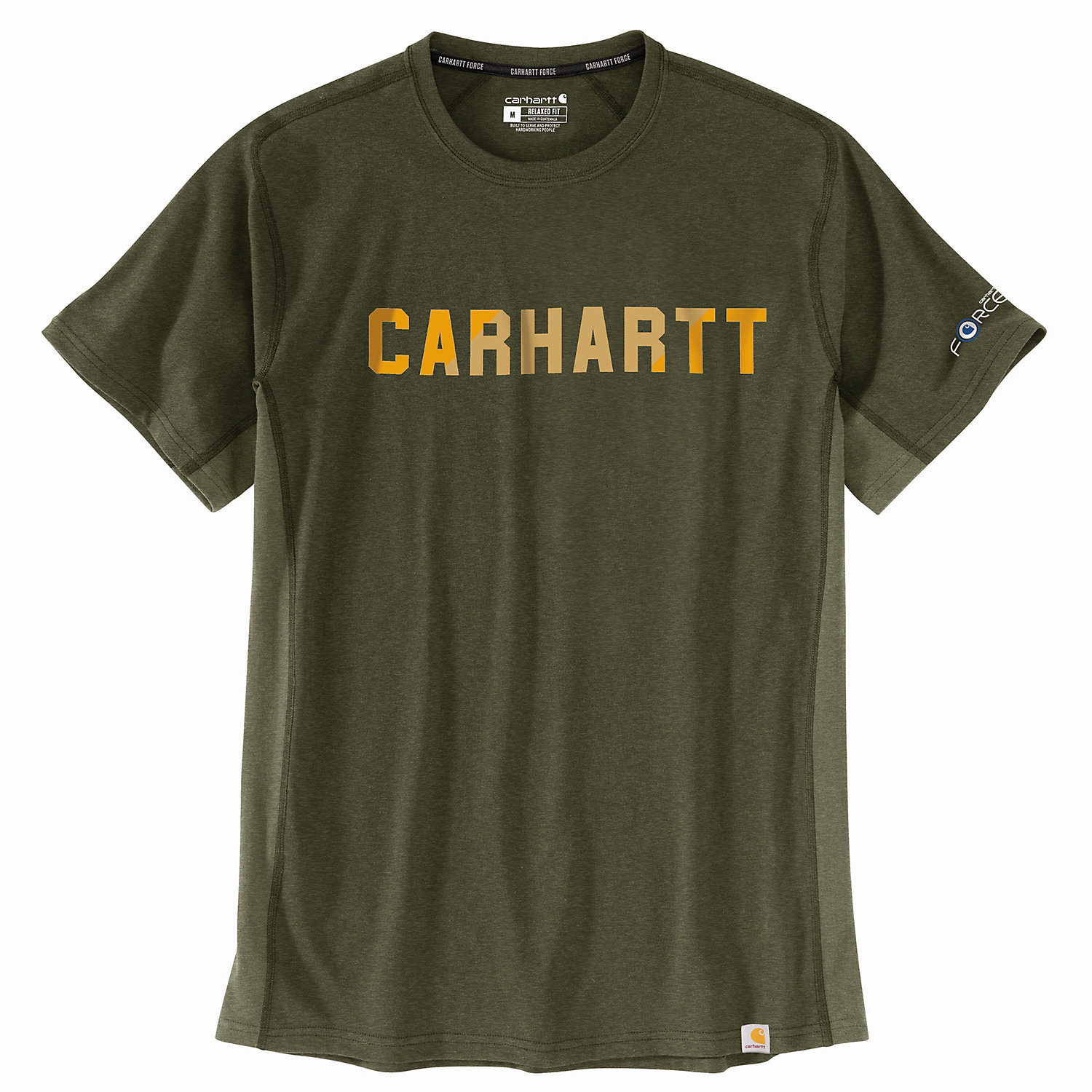 Carhartt Mens Force Relaxed Fit Midweight SS Block Logo Graphic T-Shirt
