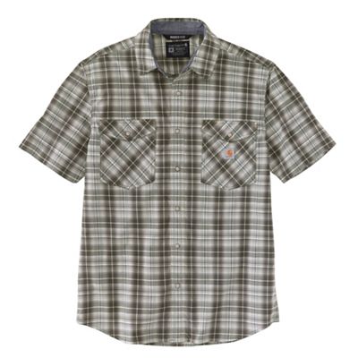 Carhartt Men's Rugged Flex Relaxed Fit Lightweight Snap-Front SS Plaid Shirt