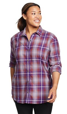 Eddie Bauer Women's Fremont Flannel Snap Front Tunic LS Shirt