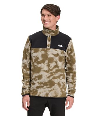 The North Face Mens Printed TKA Glacier Snap-Neck Pullover