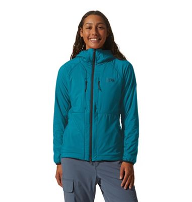 Mountain Hardwear Women's Kor Airshell Warm Full Zip Hoody - Large, Teton  Blue