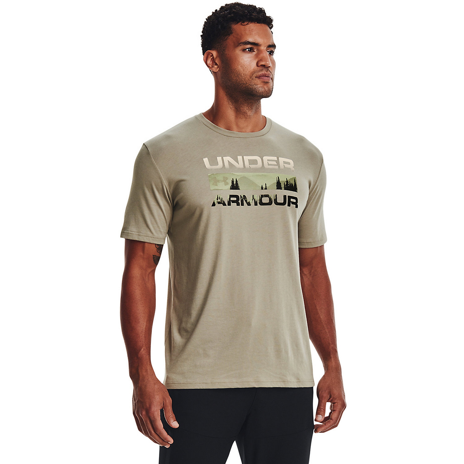 Under Armour Mens Stacked Logo Fill Tee