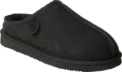 Fireside by Dearfoams Mens Grafton Genuine Shearling Clog Slipper with Woven Accent
