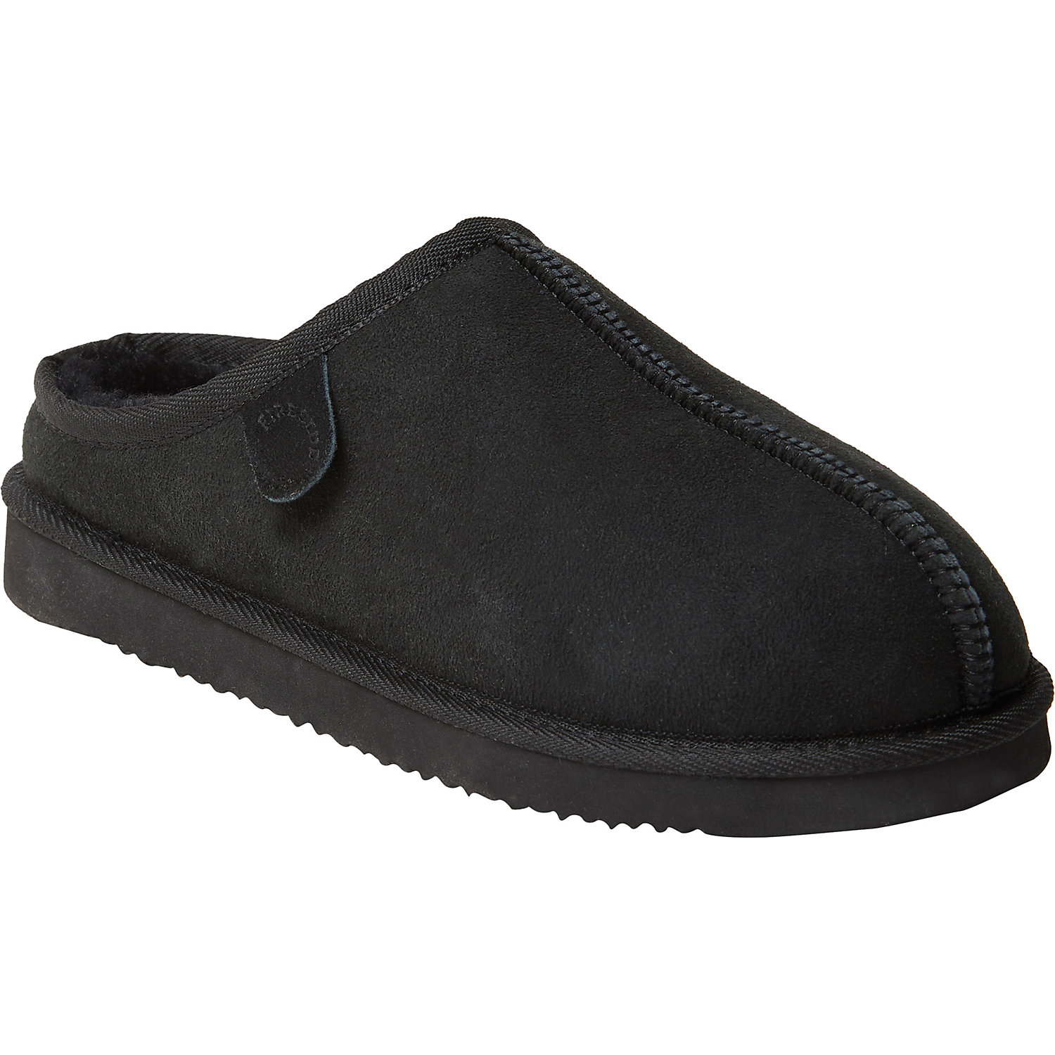 Fireside by Dearfoams Mens Grafton Genuine Shearling Clog Slipper with Woven Accent