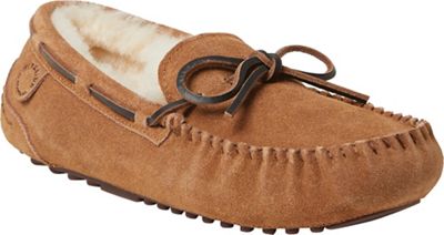 Fireside by Dearfoams Mens Victor Genuine Shearling Moccasin Slipper with Tie