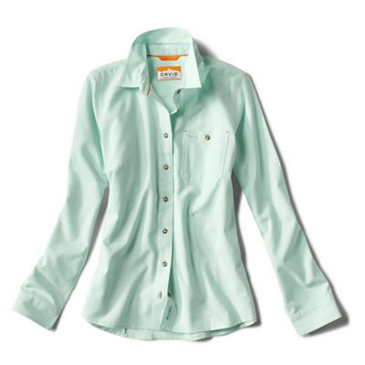 Orvis Women's Tech Chambray Work Shirt, Blue Chambray / XS