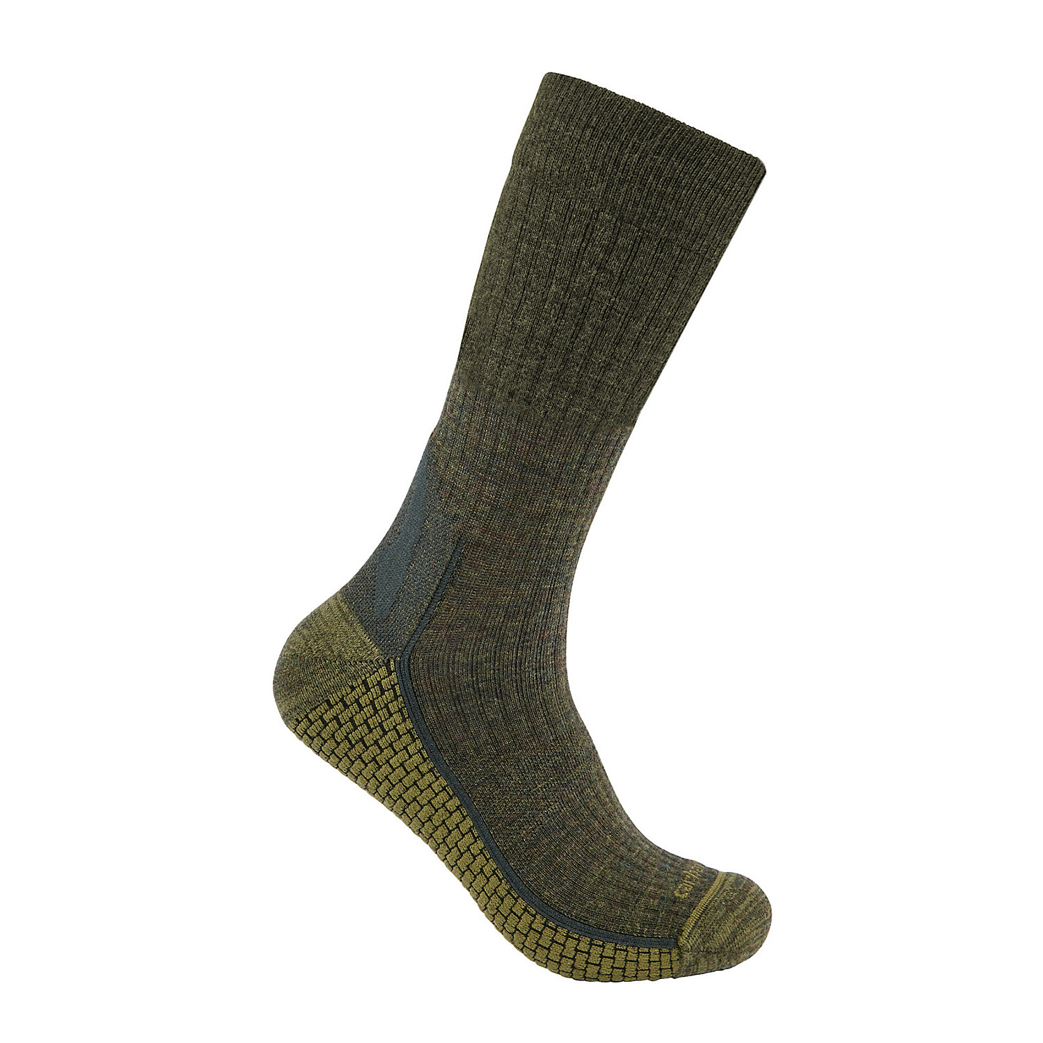Carhartt Mens Force Grid Midweight Synthetic-Merino Wool Blend Crew Sock