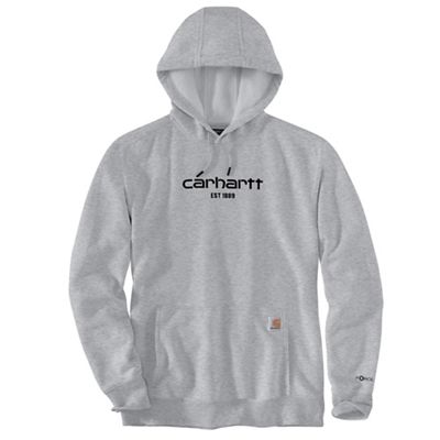 Carhartt Men's Midweight Hooded Logo Sweatshirt - Carbon Heather XL