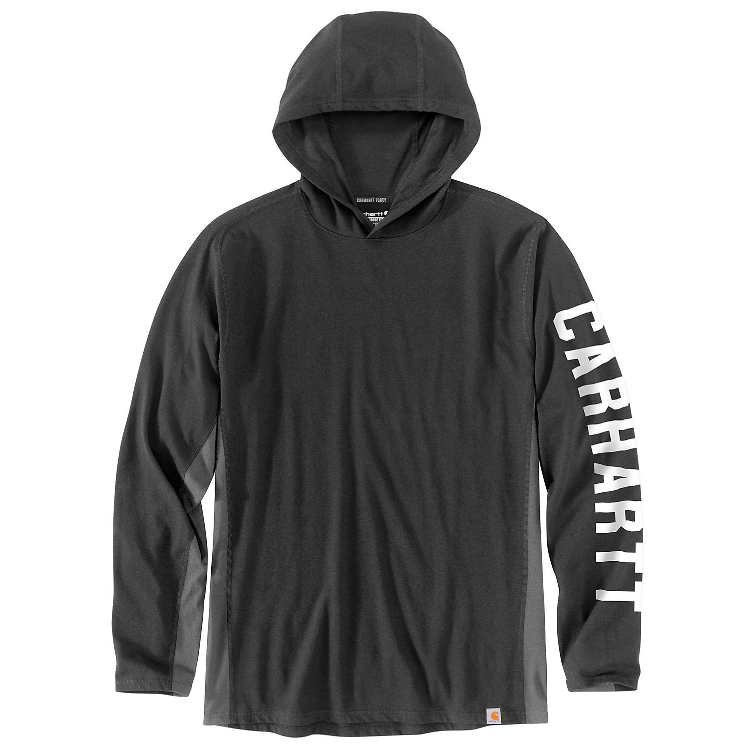 Carhartt Mens Force Relaxed Fit Midweight LS Logo Graphic Hooded T-Shirt