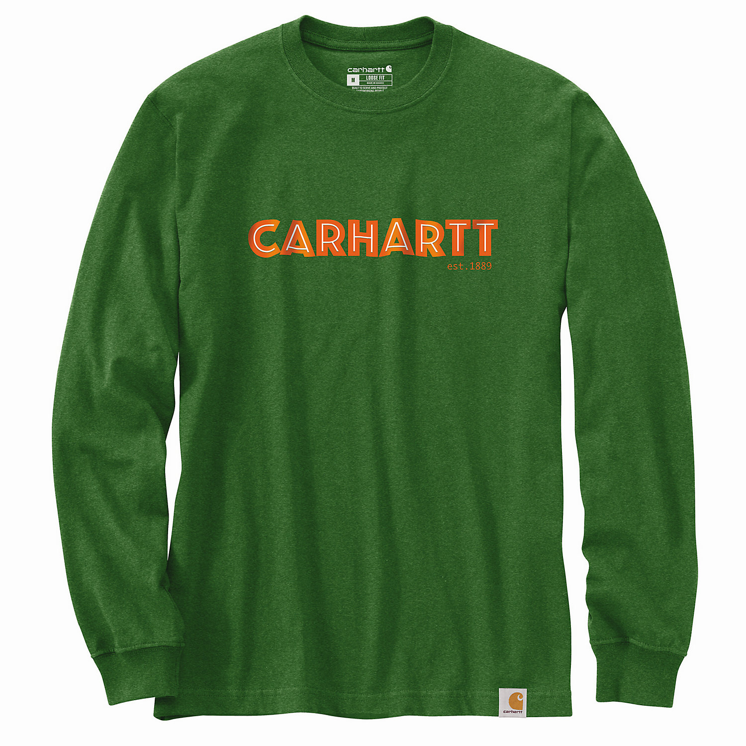 Carhartt Mens Loose Fit Heavyweight LS Logo Graphic T-Shirt