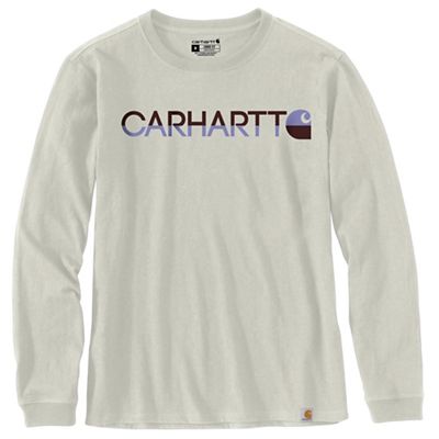 Carhartt Women's Loose-Fit Heavyweight LS Carhartt Block Graphic T-Shirt