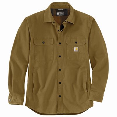  Carhartt Men's 105419 Rugged Flex Relaxed Fit Canvas  Fleece-Lined Shir - Small Regular - Basil: Clothing, Shoes & Jewelry