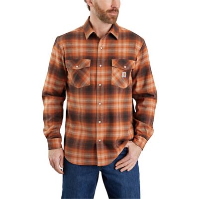 Carhartt Men's Rugged Flex Relaxed Fit Midweight Flannel LS Snap-Front Plaid Shirt