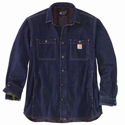 Carhartt Men's Relaxed Fit Denim Fleece Lined Snap-Front Shirt Jacket