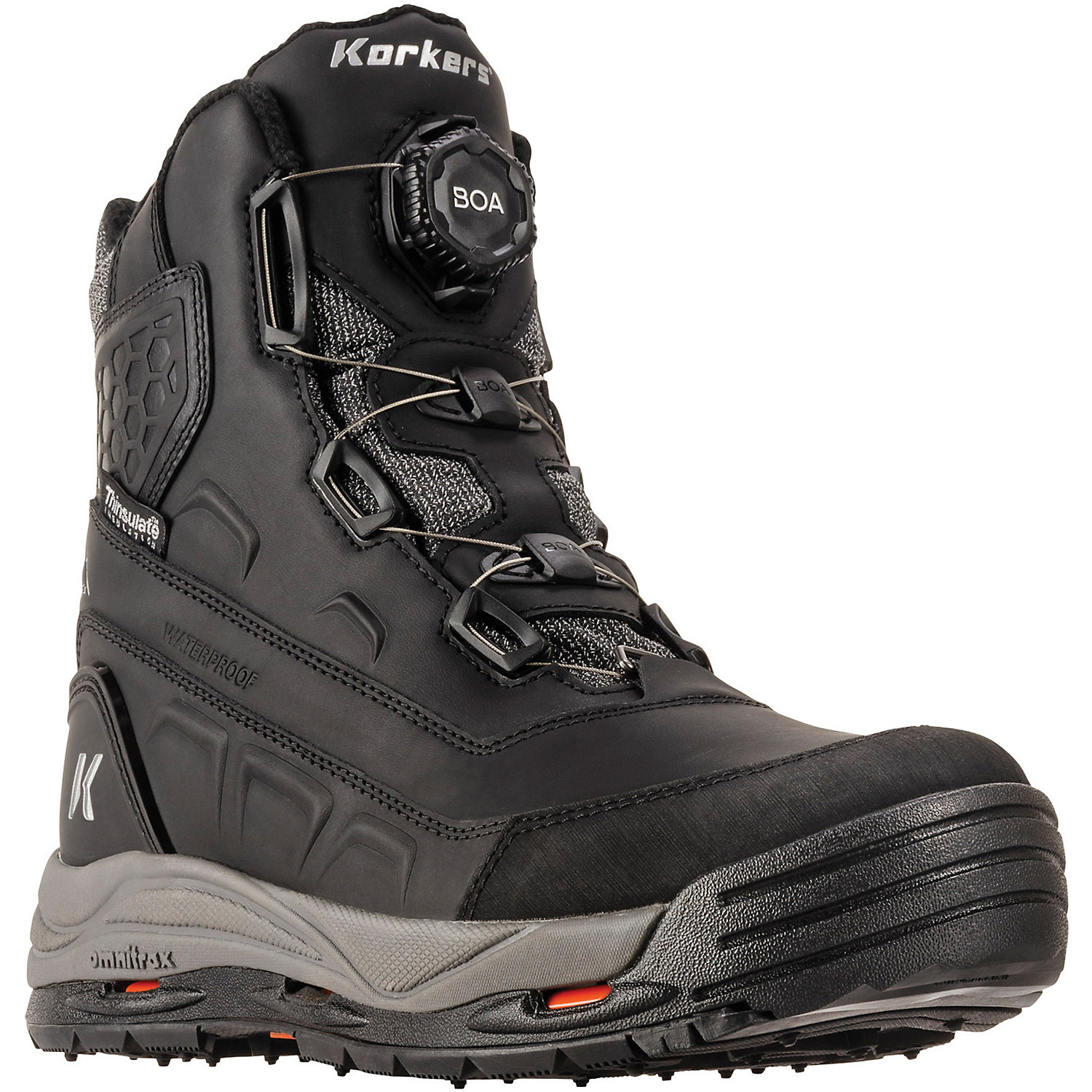 Korkers Mens Snowmageddon Boa Boot with SnowTrac Sole