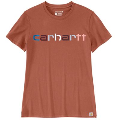 Carhartt Women's Relaxed Fit Lightweight Multi Color Logo Graphic SS T-Shirt