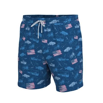 Huk Men's Pursuit Volley Fish And Flags 5.5 Inch Short