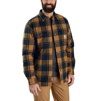 Carhartt Men's Relaxed Fit Flannel Sherpa-Lined Shirt Jac
