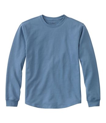 L.L.Bean Men's BeanBuilt Cotton Without Pocket LS Tee - Medium Regular - Bayside Blue