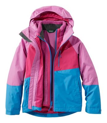 L.L.Bean Kids' Fleece Lined Colorblock 3-In-1 Jacket