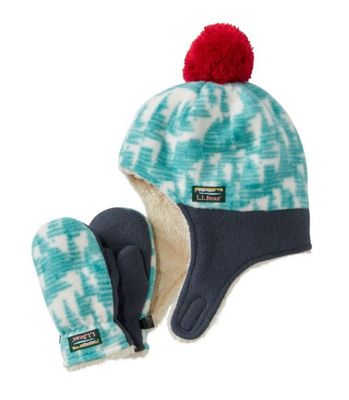 L.L.Bean Toddlers' Mountain Classic Fleece Hat and Mitten Set - Printed