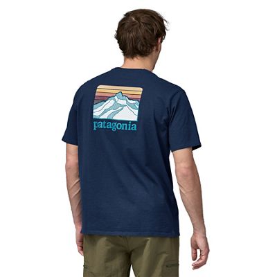 Patagonia Men's Line Logo Ridge Pocket Responsibili-Tee Bayou Blue w/Sound Blue / Xs