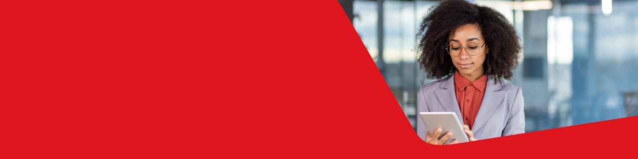 Photo of a professional looking at the services offered by National Bank partners on their tablet