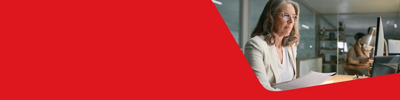 Photo of a professional checking our resources on her computer