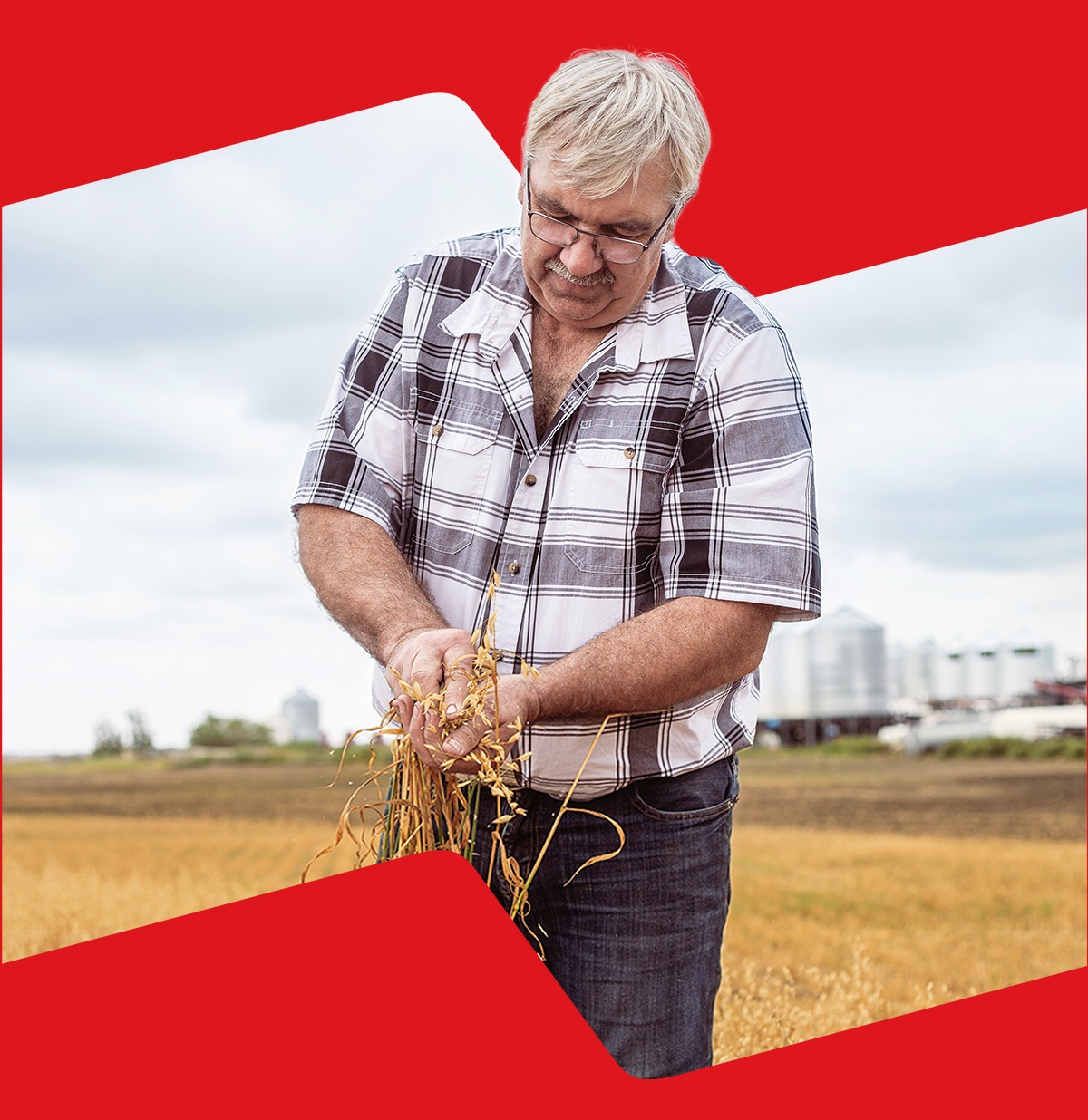 Photo of a farmer focused on his work, facilitated by a National Bank equipment financing expert