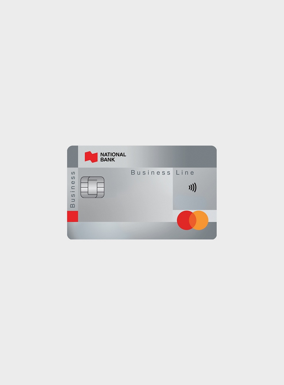 Photo of the National Bank Business Line Mastercard credit card