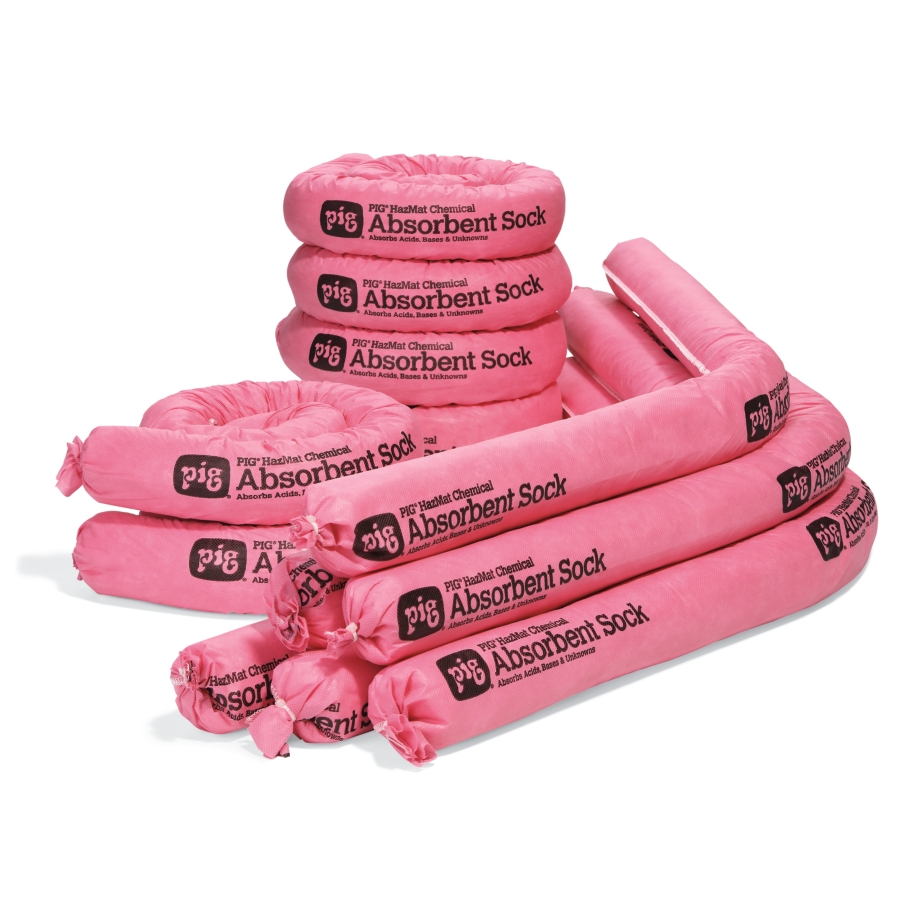 Boîte De 24 Chaussettes Absorbantes PIG210 – Universelles, 3 1/4 X 42 Pouces, Cellulose Grise