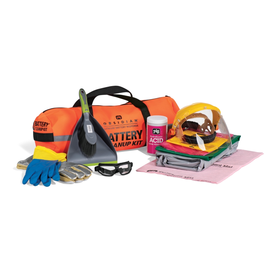 PIG™ Obsidian™ Lithium-Ion Battery Cleanup Kit - BAT330 - New Pig