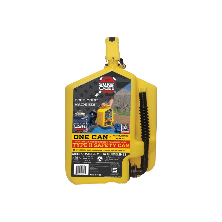 Safety Diesel Can for Fueling Machinery: SureCan - CAN541 - New Pig