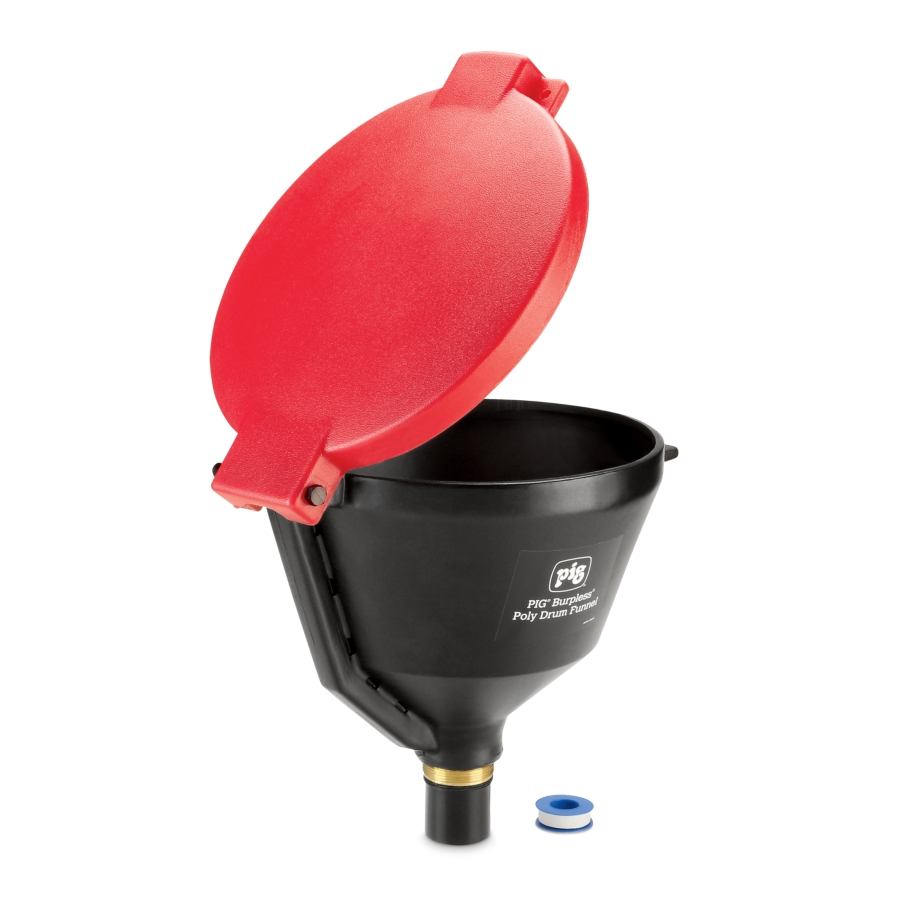 PIG Drum Funnel,10 gal. Flow Capacity,Black DRM1680-BK