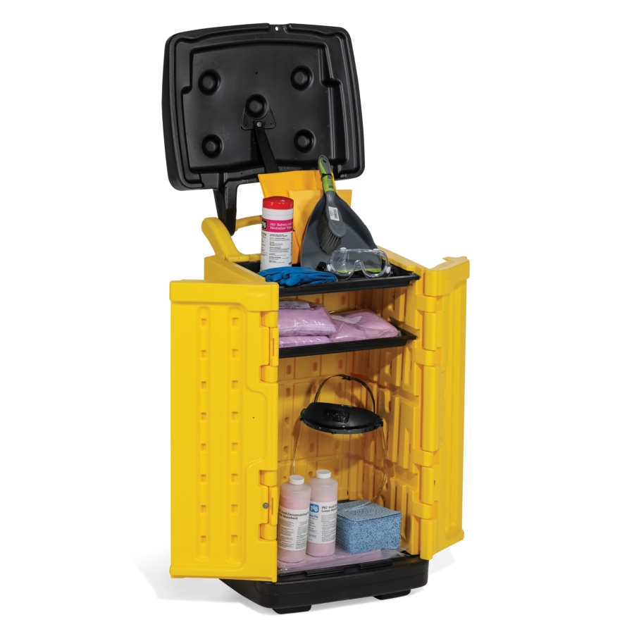 Battery Acid Spill Kit in Wheeled Cart - KIT354 - New Pig