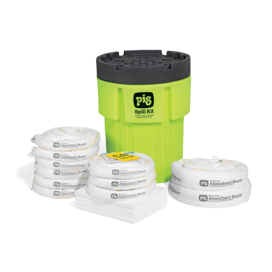 PIG® Oil-Only Spill Kit in 65-Gallon Hi-Viz Container - KIT4052