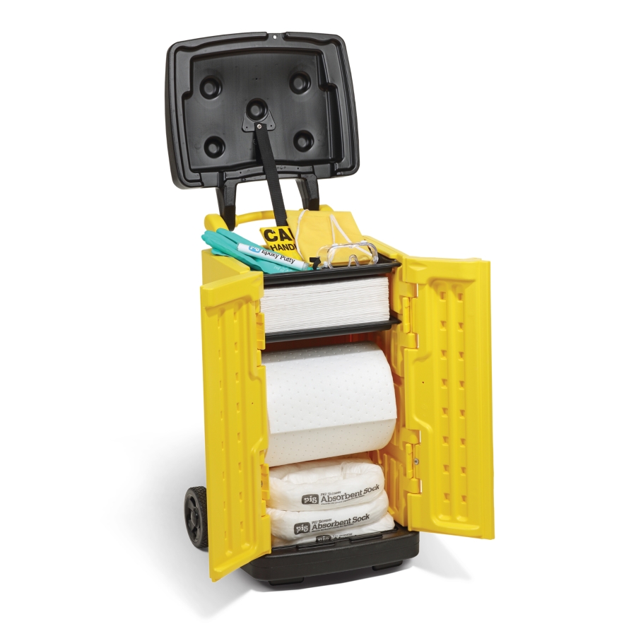 Wheeled Oil-Spill Cleanup Kit in Hi-Viz Yellow - KIT4401 - New Pig