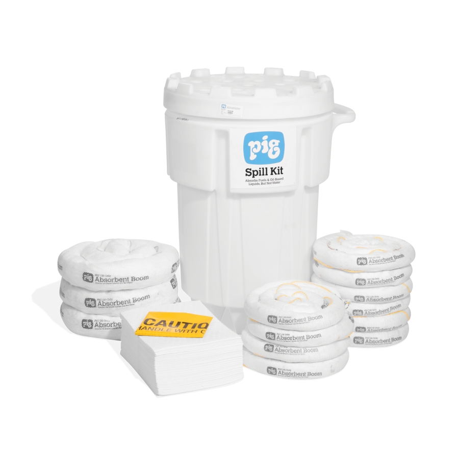 UN Rated: PIG Oil-Only Spill Kit Wheeled Overpack Drum - KIT441