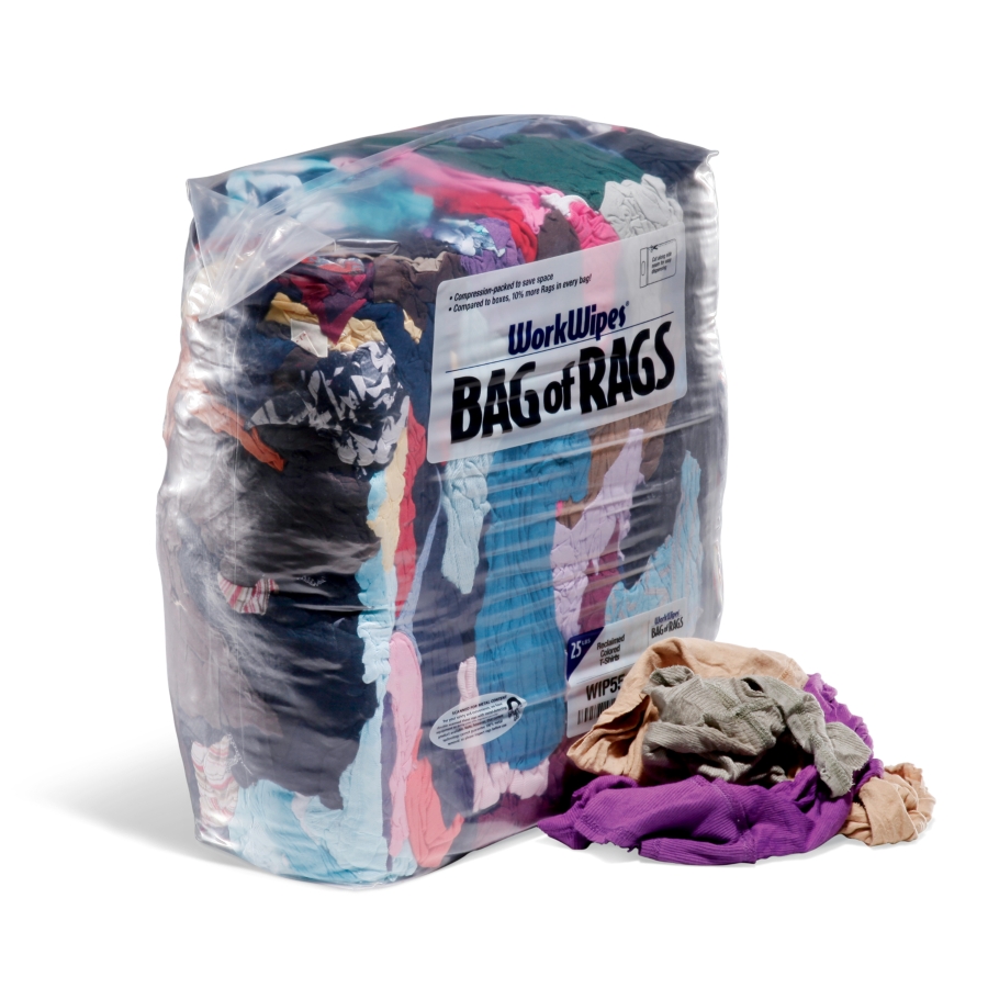 WorkWipes Reclaimed Colored T-Shirt in Bag - New Pig WorkWipes Reclaimed Colored T-Shirt in Bag - New Pig