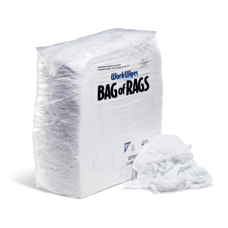 WorkWipes New White T-Shirt in Bag - WIP555 - New Pig