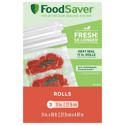 FoodSaver&reg; 11" x 16' Vacuum Seal Roll, 3 Pack