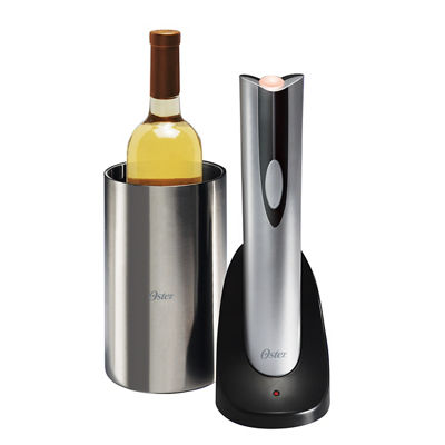 Oster&reg; Silver Electric Wine Opener with Chiller