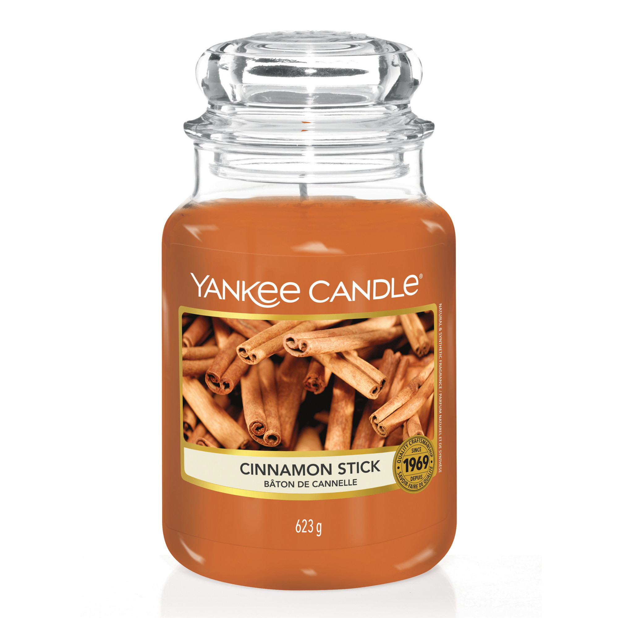 Cinnamon Stick Candle Original Large Jar Candle Yankee Candle, Orange, 10.7cm x 16.8cm | Sweet & Spicy