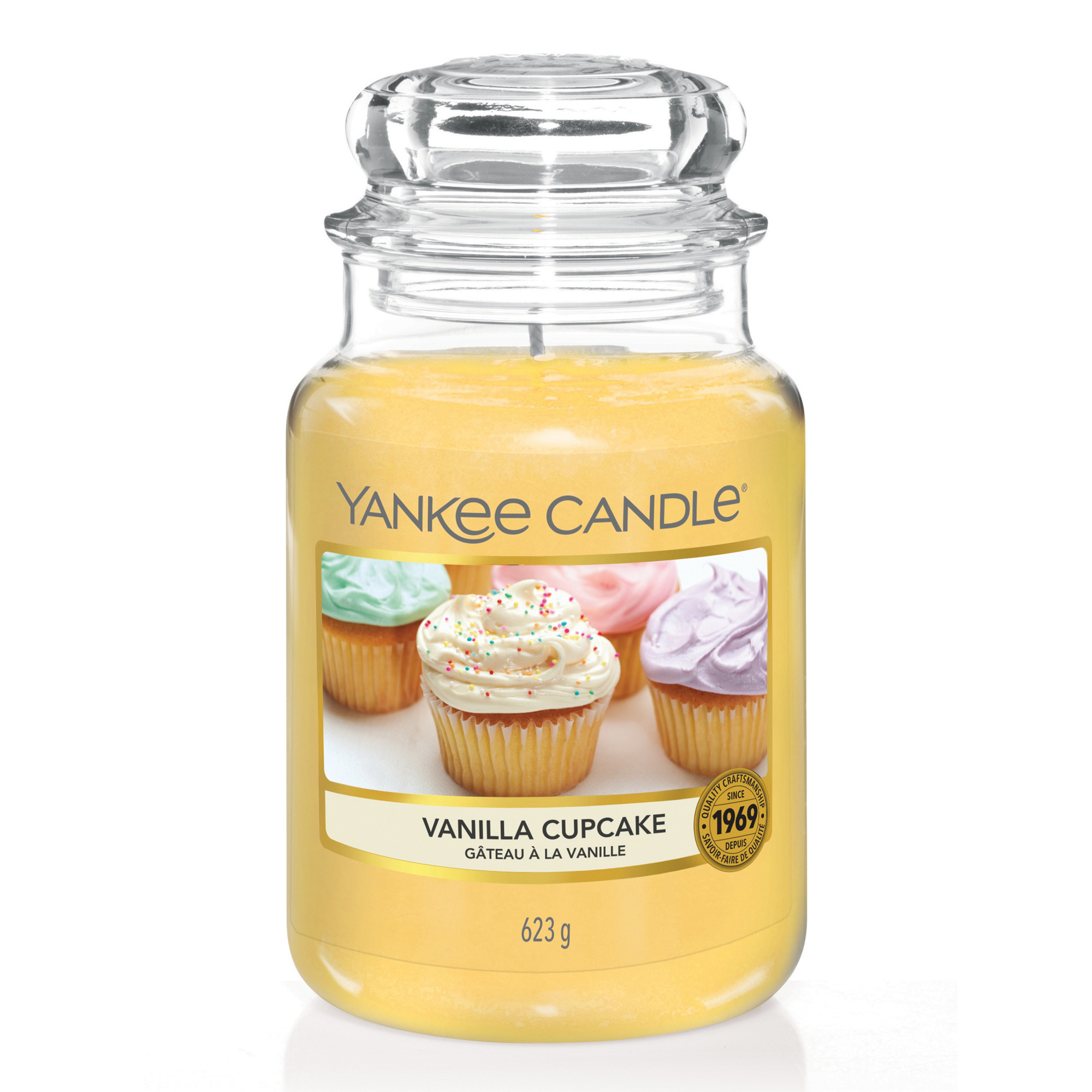 Vanilla Cupcake Candle Original Large Jar Candle Yankee Candle, Yellow, 10.7cm x 16.8cm | Sweet & Spicy