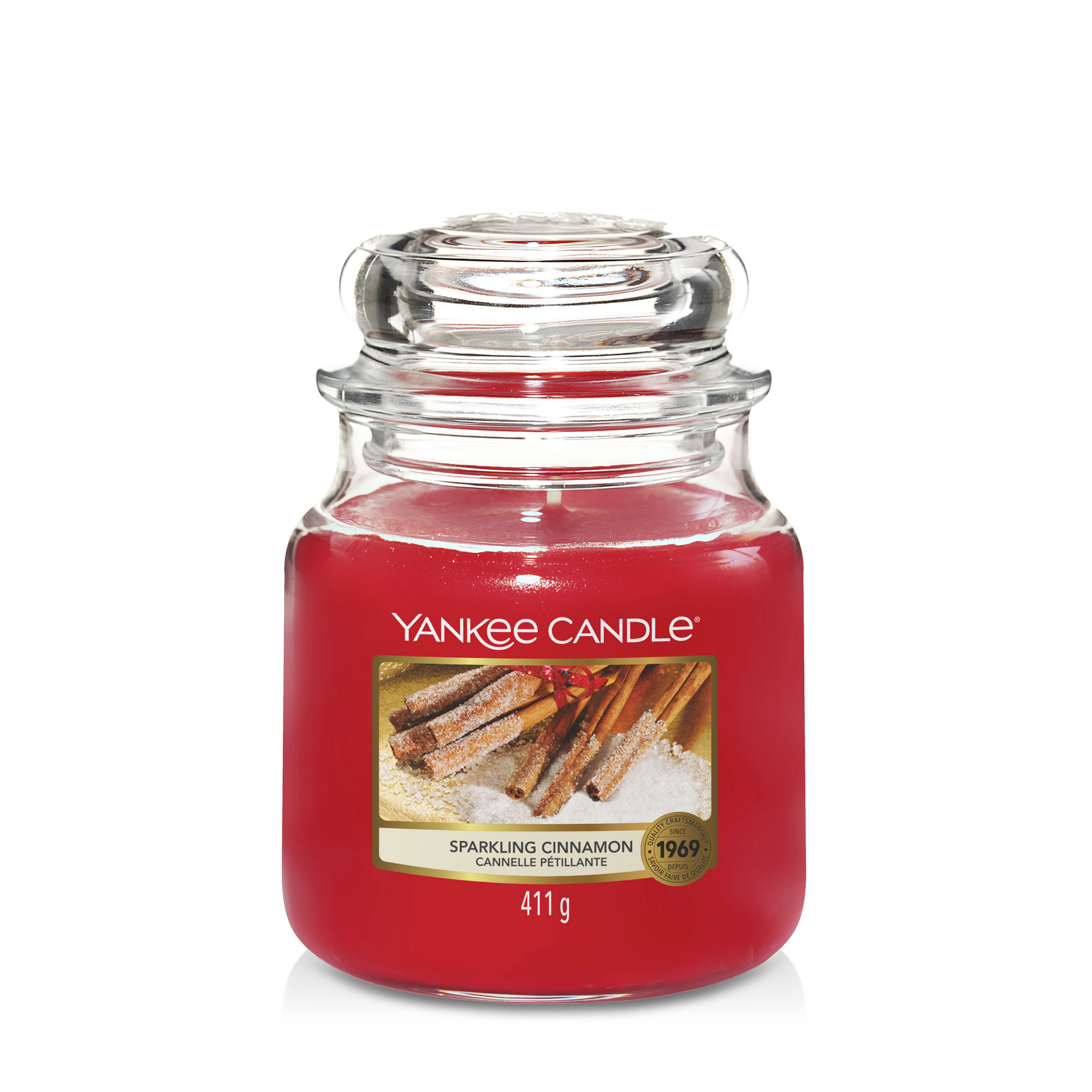 Sparkling Cinnamon Candele medie Original Yankee Candle, Red | Dolce e Speziata Size 10.7cm x 12.7cm