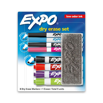 Expo&reg; Low Odor Dry-Erase Organizer Kit, Chisel Tip