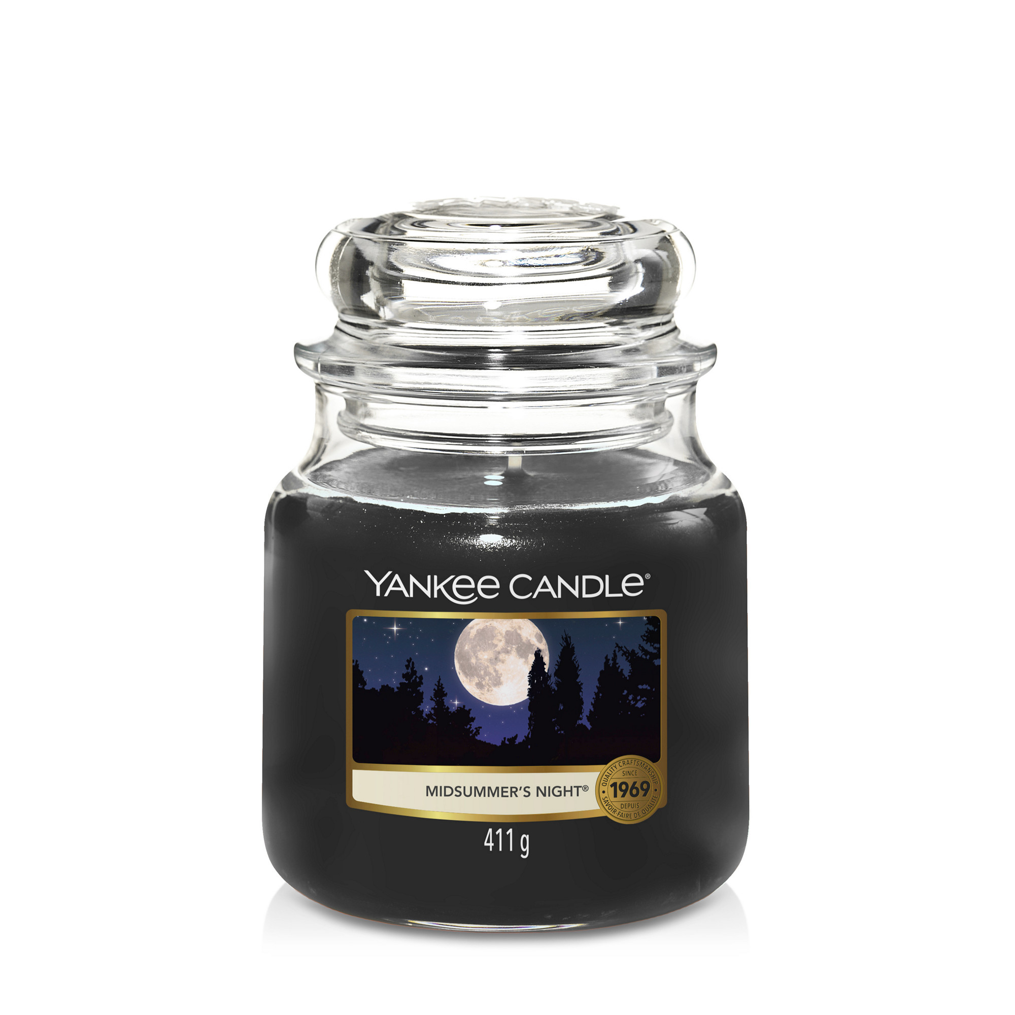 Midsummer's Night® Candle Original Medium Jar Candle Yankee Candle, Black, 10.7cm x 12.7cm | Fresh & Clean