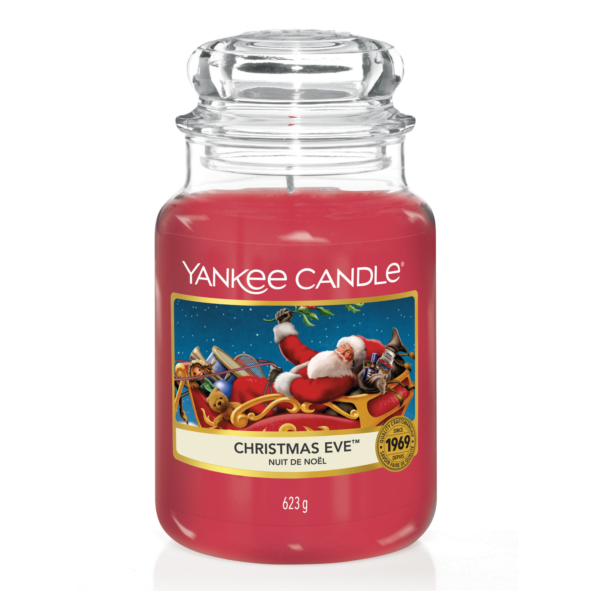 Christmas Eve Candle Original Large Jar Candle Yankee Candle, Red, 10.7cm x 16.8cm | Sweet & Spicy