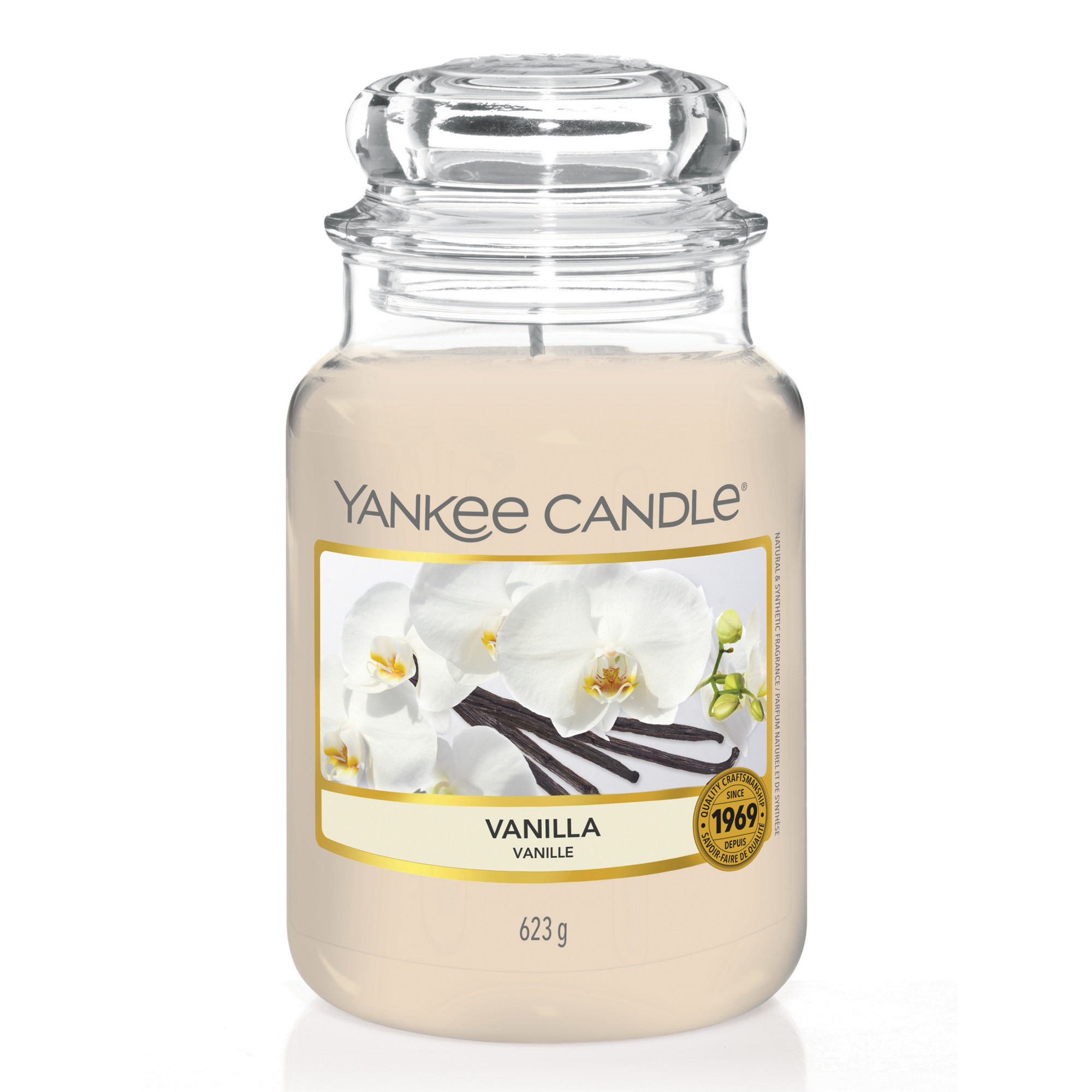 Vanilla Candle Original Large Jar Candle Yankee Candle, Neutrals, 10.7cm x 16.8cm | Sweet & Spicy